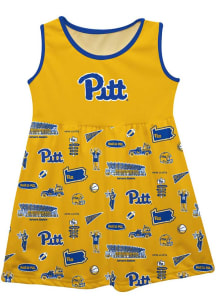 Vive La Fete Pitt Panthers Girls Gold Impressions Short Sleeve Dress