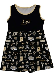 Vive La Fete Purdue Boilermakers Girls Black Impressions Short Sleeve Dress