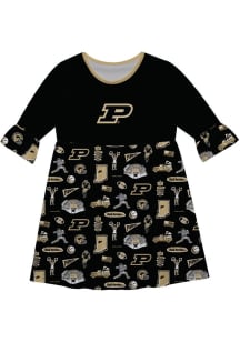 Vive La Fete Purdue Boilermakers Girls Black Sandie Impressions Short Sleeve Dress