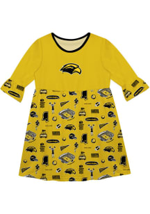 Vive La Fete Southern Mississippi Golden Eagles Girls Gold Sandie Impressions Short Sleeve Dress