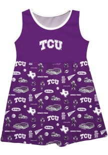 Vive La Fete TCU Horned Frogs Girls Purple Impressions Short Sleeve Dress