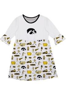 Vive La Fete Iowa Hawkeyes Girls White Impressions Short Sleeve Dress