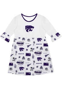 Vive La Fete K-State Wildcats Girls White Impressions Short Sleeve Dress