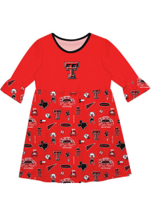 Vive La Fete Texas Tech Red Raiders Girls Red Sandie Impressions Short Sleeve Dress