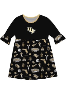 Vive La Fete UCF Knights Girls Black Sandie Impressions Short Sleeve Dress
