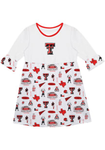 Vive La Fete Texas Tech Red Raiders Girls White Impressions Short Sleeve Dress