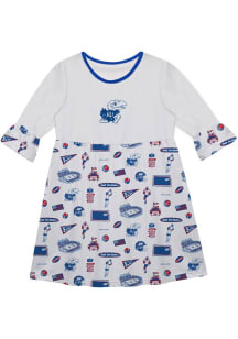 Vive La Fete Kansas Jayhawks Girls White Impressions Short Sleeve Dress