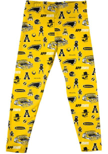 Vive La Fete Appalachian State Mountaineers Infant Girls Gold Impressions Bottoms Leggings