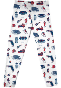 Vive La Fete Florida Atlantic Owls Infant Girls White Impressions Bottoms Leggings