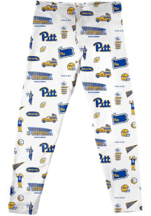 Vive La Fete Pitt Panthers Infant Girls White Impressions Bottoms Leggings