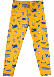 Vive La Fete Pitt Panthers Infant Girls Gold Impressions Bottoms Leggings