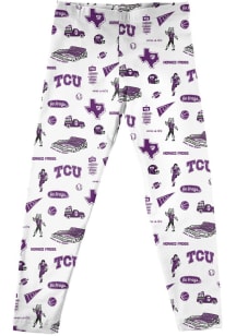 Vive La Fete TCU Horned Frogs Infant Girls White Impressions Bottoms Leggings