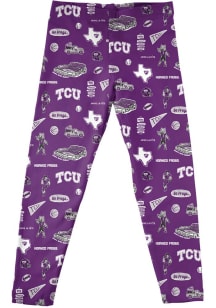 Vive La Fete TCU Horned Frogs Infant Girls Purple Impressions Bottoms Leggings