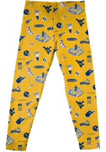 Vive La Fete West Virginia Mountaineers Infant Girls Gold Impressions Bottoms Leggings