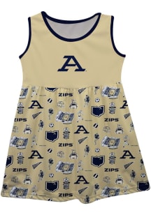 Vive La Fete Akron Zips Baby Girls Gold Impressions Short Sleeve Dress