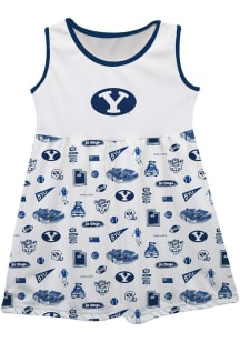 Vive La Fete BYU Cougars Baby Girls White Impressions Short Sleeve Dress
