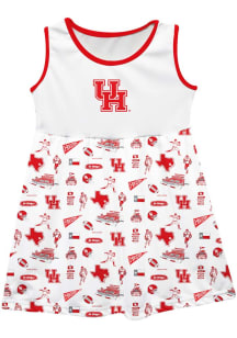 Vive La Fete Houston Cougars Baby Girls White Impressions Short Sleeve Dress
