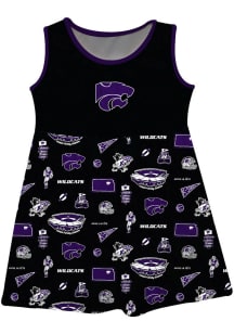 Vive La Fete K-State Wildcats Baby Girls Black Impressions Short Sleeve Dress