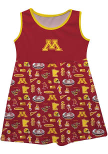 Vive La Fete Minnesota Golden Gophers Baby Girls Maroon Impressions Short Sleeve Dress