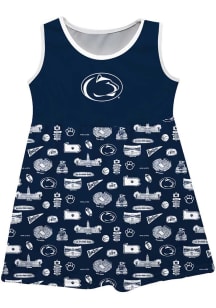 Vive La Fete Penn State Nittany Lions Baby Girls Navy Blue Impressions Short Sleeve Dress