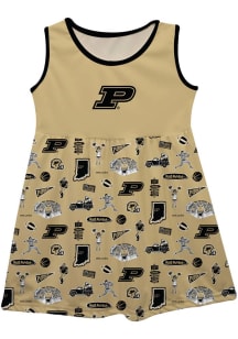 Vive La Fete Purdue Boilermakers Baby Girls Gold Impressions Short Sleeve Dress
