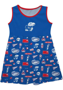 Vive La Fete Kansas Jayhawks Baby Girls Blue Impressions Short Sleeve Dress
