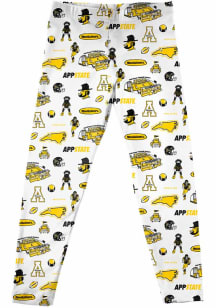 Vive La Fete Appalachian State Mountaineers Toddler White Impressions Bottoms Leggings