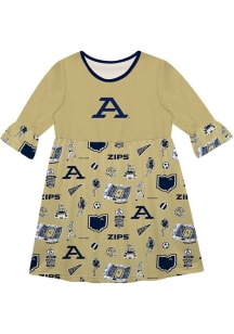 Vive La Fete Akron Zips Toddler Gold Impressions Long Sleeve Dress