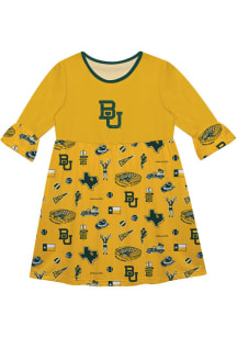 Vive La Fete Baylor Bears Toddler Gold Impressions Long Sleeve Dress