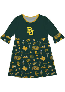 Vive La Fete Baylor Bears Toddler Green Impressions Long Sleeve Dress