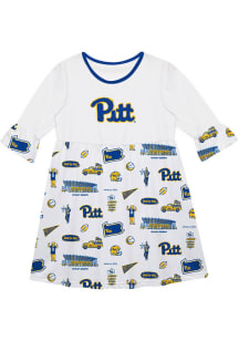 Vive La Fete Pitt Panthers Toddler White Impressions Long Sleeve Dress