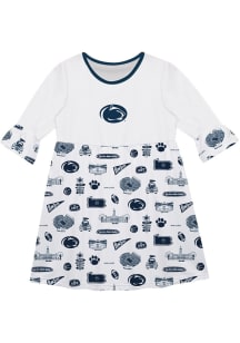 Vive La Fete Penn State Nittany Lions Toddler White Impressions Long Sleeve Dress
