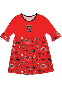 Vive La Fete Texas Tech Red Raiders Toddler Red Impressions Long Sleeve Dress