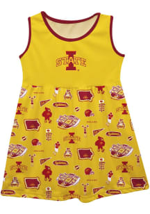 Vive La Fete Iowa State Cyclones Toddler Girls Gold Impressions Short Sleeve Dress
