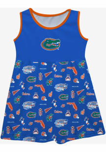 Vive La Fete Florida Gators Toddler Girls Blue Impressions Short Sleeve Dress