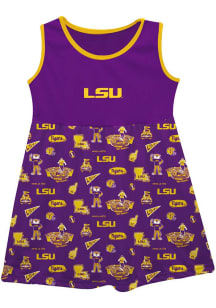 Vive La Fete LSU Tigers Toddler Girls Yellow Impressions Short Sleeve Dress