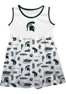 Vive La Fete Michigan State Spartans Toddler Girls White Impressions Short Sleeve Dress