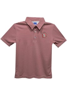 Vive La Fete South Dakota Coyotes Toddler Red Pencil Stripe Short Sleeve Polo Shirt