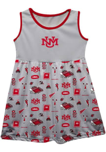 Vive La Fete New Mexico Lobos Toddler Girls Grey Impressions Short Sleeve Dress