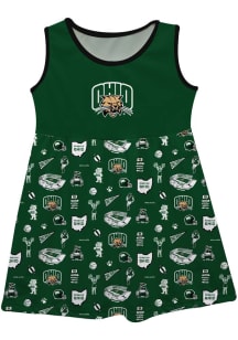 Vive La Fete Ohio Bobcats Toddler Girls Green Impressions Short Sleeve Dress