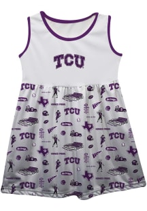 Vive La Fete TCU Horned Frogs Toddler Girls Grey Impressions Short Sleeve Dress