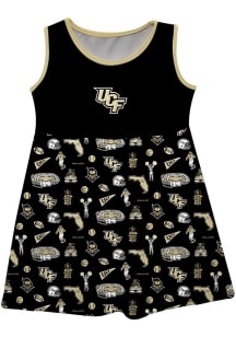 Vive La Fete UCF Knights Toddler Girls Black Impressions Short Sleeve Dress