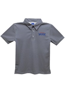 Vive La Fete Howard Bison Youth Navy Blue Pencil Stripe Short Sleeve Polo Shirt