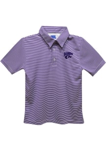 Vive La Fete K-State Wildcats Youth Purple Pencil Stripe Short Sleeve Polo Shirt