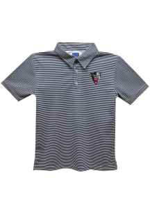 Vive La Fete Maine Black Bears Youth Navy Blue Pencil Stripe Short Sleeve Polo Shirt