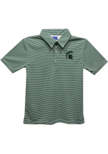 Vive La Fete Michigan State Spartans Youth Green Pencil Stripe Short Sleeve Polo Shirt