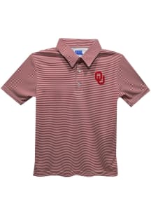 Vive La Fete Oklahoma Sooners Youth Red Pencil Stripe Short Sleeve Polo Shirt