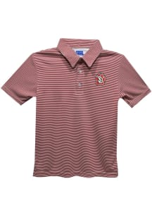 Vive La Fete South Dakota Coyotes Youth Red Pencil Stripe Short Sleeve Polo Shirt