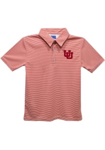 Vive La Fete Utah Utes Youth Red Pencil Stripe Short Sleeve Polo Shirt