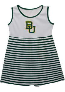 Vive La Fete Baylor Bears Girls White Stripes Short Sleeve Dress